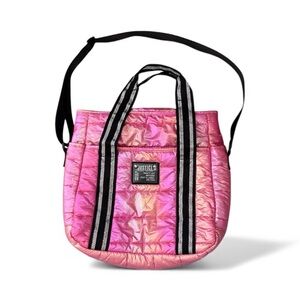 Justice Pink Holographic Puffer Tote Y2K
